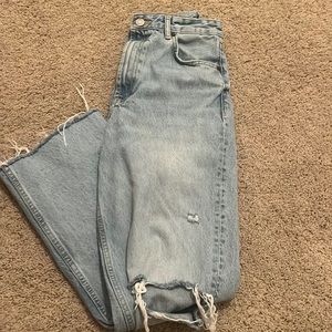 Zara light wash jeans with holes at knees